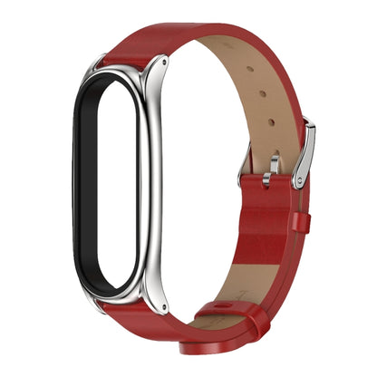 Pour Xiaomi Mi Band 6/5/4/3 Mijobs boîtier en métal Crazy Horse Texture PU microfibre Plus bracelet de montre de remplacement