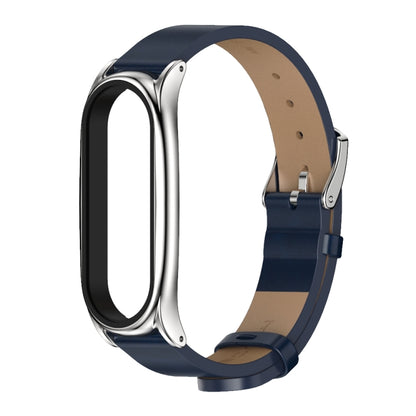 Pour Xiaomi Mi Band 6/5/4/3 Mijobs boîtier en métal Crazy Horse Texture PU microfibre Plus bracelet de montre de remplacement