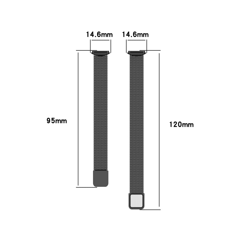 Pour Fitbit Luxe édition spéciale bracelet de remplacement magnétique en métal milanais