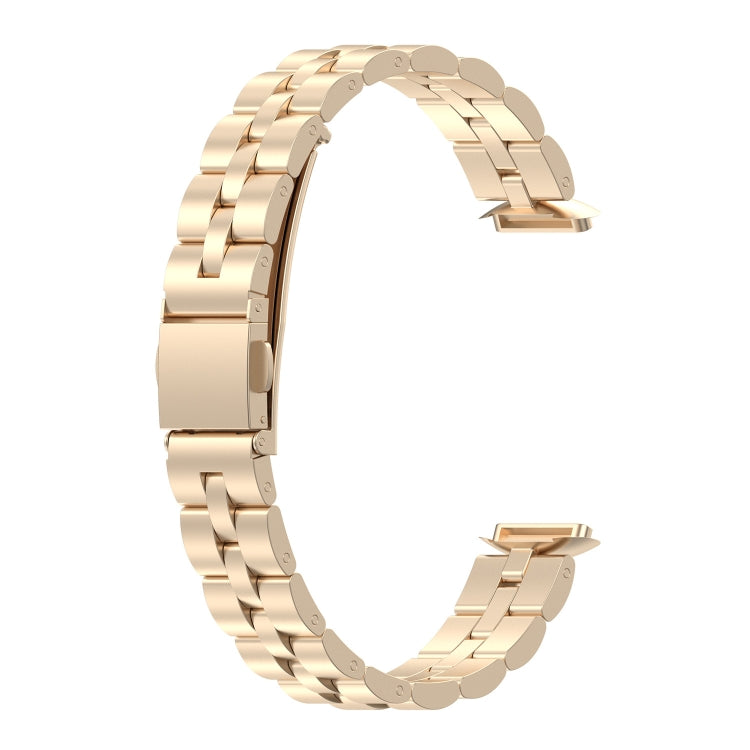 Pour Fitbit Luxe édition spéciale trois perles en acier inoxydable boucle plate bracelet de remplacement bracelet de montre