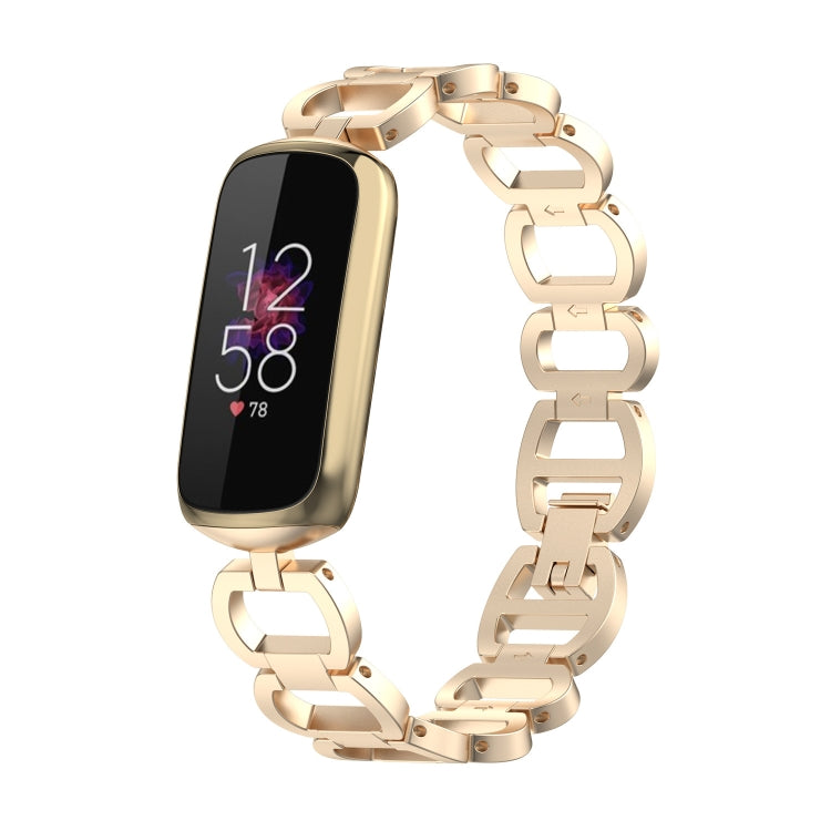 Pour Fitbit Luxe édition spéciale trois perles en acier inoxydable boucle plate bracelet de remplacement bracelet de montre