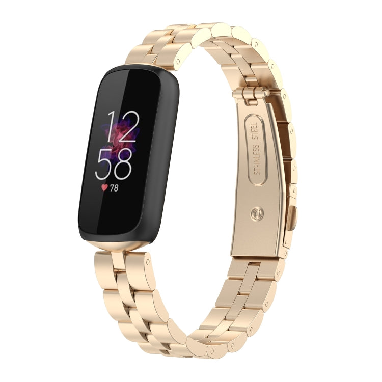 Pour Fitbit Luxe édition spéciale trois perles en acier inoxydable boucle plate bracelet de remplacement bracelet de montre