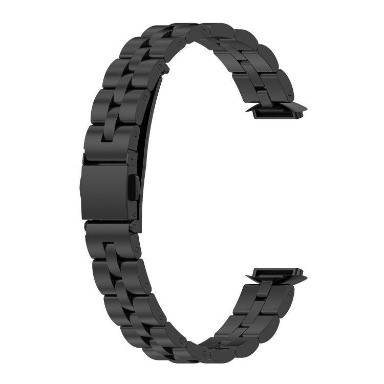 Pour Fitbit Luxe édition spéciale trois perles en acier inoxydable boucle plate bracelet de remplacement bracelet de montre