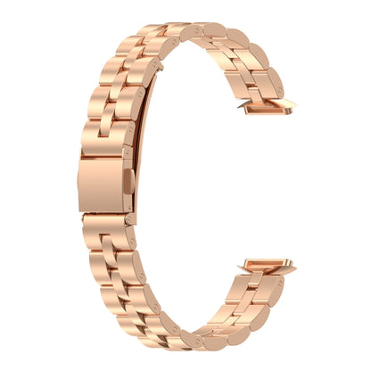 Pour Fitbit Luxe édition spéciale trois perles en acier inoxydable boucle plate bracelet de remplacement bracelet de montre