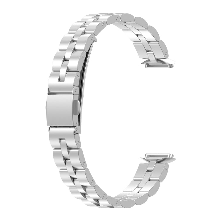 Pour Fitbit Luxe édition spéciale trois perles en acier inoxydable boucle plate bracelet de remplacement bracelet de montre