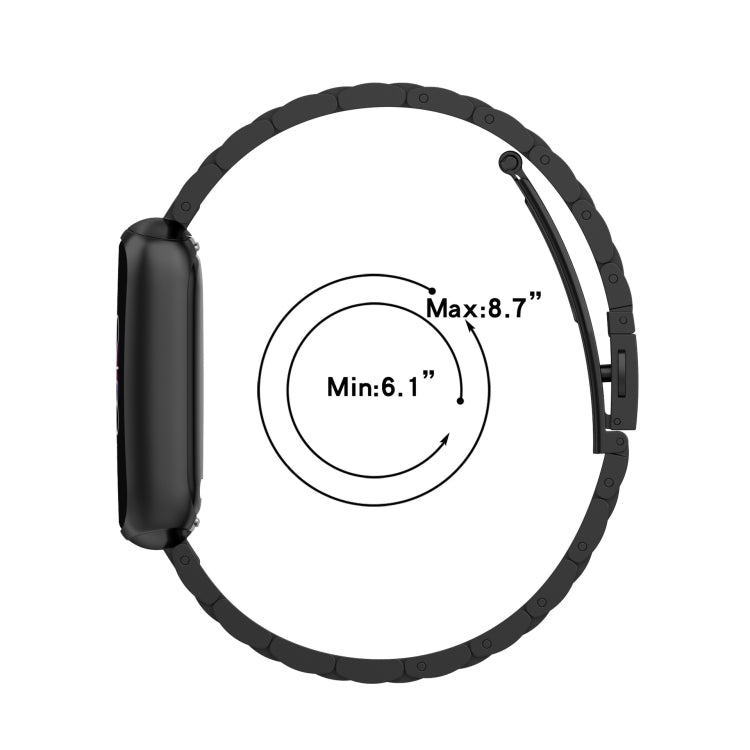 Pour Fitbit Luxe édition spéciale trois perles en acier inoxydable boucle plate bracelet de remplacement bracelet de montre