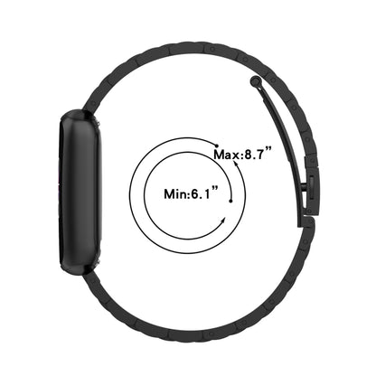 Pour Fitbit Luxe édition spéciale trois perles en acier inoxydable boucle plate bracelet de remplacement bracelet de montre