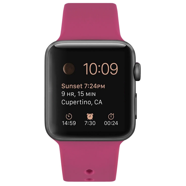 Bracelet de remplacement en silicone pour Apple Watch Series, 7 41mm / 6 & SE & 5 & 4 40mm / 3 & 2 & 1 38mm, 7 45mm / 6 & SE & 5 & 4 44mm / 3 & 2 & 1 42mm