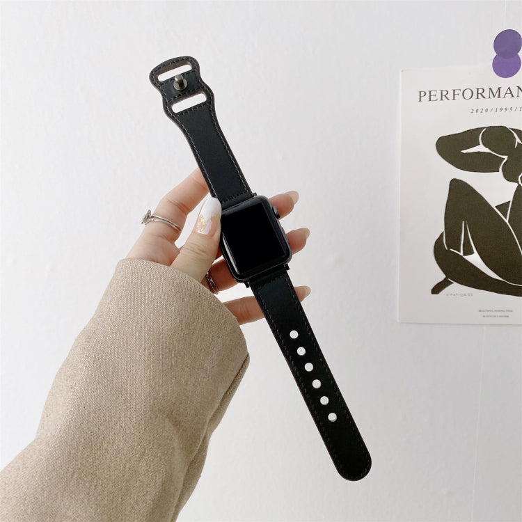 Bracelet de montre en cuir rétro à boucle en forme de 8 pour la série Apple Watch, 7 41mm / 6 & SE & 5 & 4 40mm / 3 & 2 & 1 38mm, 7 45mm / 6 & SE & 5 & 4 44mm / 3 & 2 & 1 42mm