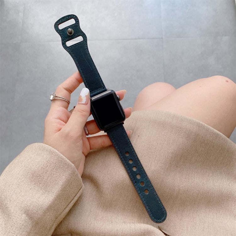 Bracelet de montre en cuir rétro à boucle en forme de 8 pour la série Apple Watch, 7 41mm / 6 & SE & 5 & 4 40mm / 3 & 2 & 1 38mm, 7 45mm / 6 & SE & 5 & 4 44mm / 3 & 2 & 1 42mm