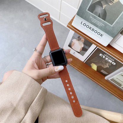 Bracelet de montre en cuir rétro à boucle en forme de 8 pour la série Apple Watch, 7 41mm / 6 & SE & 5 & 4 40mm / 3 & 2 & 1 38mm, 7 45mm / 6 & SE & 5 & 4 44mm / 3 & 2 & 1 42mm