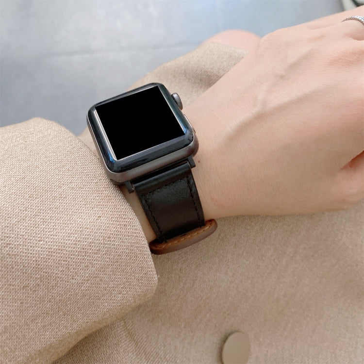 Bracelet de montre en cuir rétro à boucle en forme de 8 pour la série Apple Watch, 7 41mm / 6 & SE & 5 & 4 40mm / 3 & 2 & 1 38mm, 7 45mm / 6 & SE & 5 & 4 44mm / 3 & 2 & 1 42mm