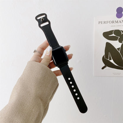 Bracelet de montre en cuir rétro à boucle en forme de 8 pour la série Apple Watch, 7 41mm / 6 & SE & 5 & 4 40mm / 3 & 2 & 1 38mm, 7 45mm / 6 & SE & 5 & 4 44mm / 3 & 2 & 1 42mm