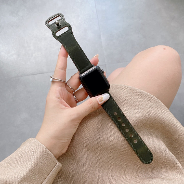 Bracelet de montre en cuir rétro à boucle en forme de 8 pour la série Apple Watch, 7 41mm / 6 & SE & 5 & 4 40mm / 3 & 2 & 1 38mm, 7 45mm / 6 & SE & 5 & 4 44mm / 3 & 2 & 1 42mm
