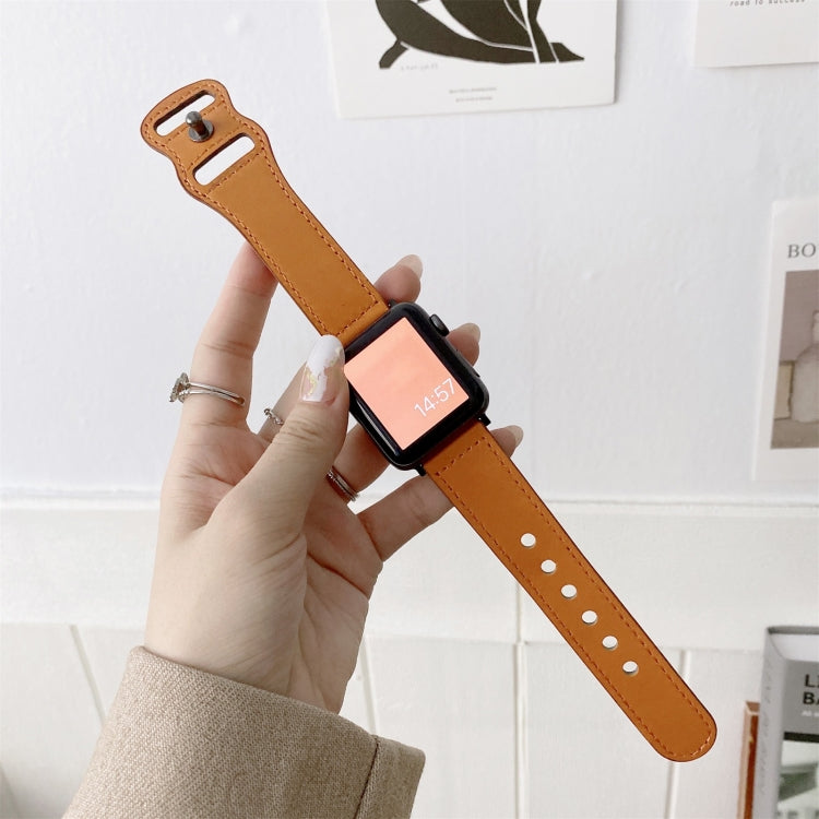 Bracelet de montre en cuir rétro à boucle en forme de 8 pour la série Apple Watch, 7 41mm / 6 & SE & 5 & 4 40mm / 3 & 2 & 1 38mm, 7 45mm / 6 & SE & 5 & 4 44mm / 3 & 2 & 1 42mm