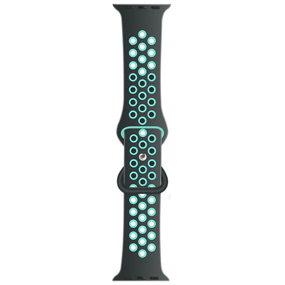 Bracelet de montre de remplacement en silicone liquide bicolore à boucle papillon pour la série Apple Watch, 7 41mm / 6 & SE & 5 & 4 40mm / 3 & 2 & 1 38mm, 7 45mm / 6 & SE & 5 & 4 44mm / 3 & 2 & 1 42mm