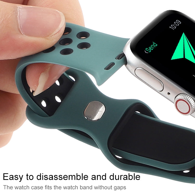 Bracelet de montre de remplacement en silicone liquide bicolore à boucle papillon pour la série Apple Watch, 7 41mm / 6 & SE & 5 & 4 40mm / 3 & 2 & 1 38mm, 7 45mm / 6 & SE & 5 & 4 44mm / 3 & 2 & 1 42mm