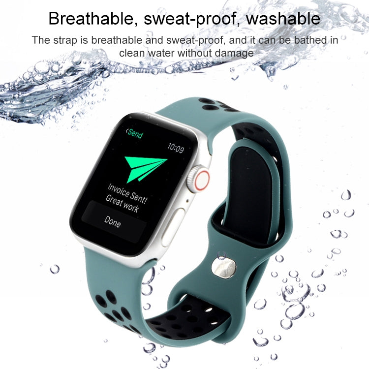 Bracelet de montre de remplacement en silicone liquide bicolore à boucle papillon pour la série Apple Watch, 7 41mm / 6 & SE & 5 & 4 40mm / 3 & 2 & 1 38mm, 7 45mm / 6 & SE & 5 & 4 44mm / 3 & 2 & 1 42mm
