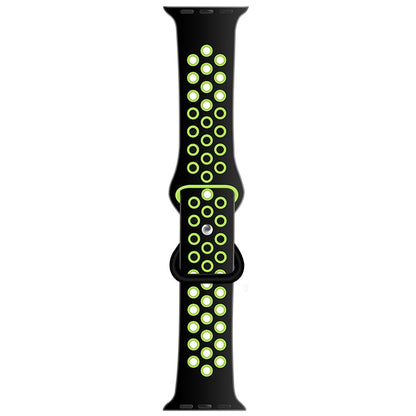 Bracelet de montre de remplacement en silicone liquide bicolore à boucle papillon pour la série Apple Watch, 7 41mm / 6 & SE & 5 & 4 40mm / 3 & 2 & 1 38mm, 7 45mm / 6 & SE & 5 & 4 44mm / 3 & 2 & 1 42mm