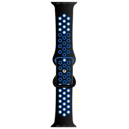 Bracelet de montre de remplacement en silicone liquide bicolore à boucle papillon pour la série Apple Watch, 7 41mm / 6 & SE & 5 & 4 40mm / 3 & 2 & 1 38mm, 7 45mm / 6 & SE & 5 & 4 44mm / 3 & 2 & 1 42mm