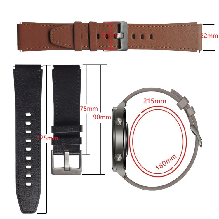 Bracelet de montre en cuir de remplacement, For Huawei Watch GT2 Pro