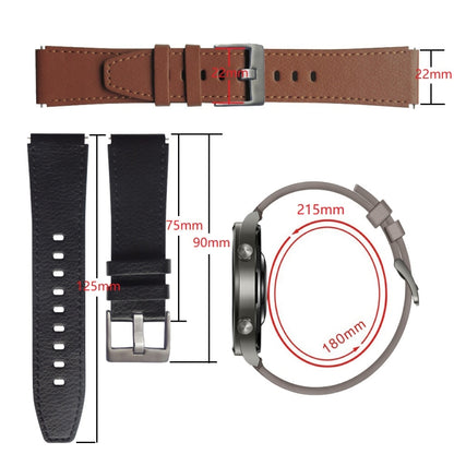 Bracelet de montre en cuir de remplacement, For Huawei Watch GT2 Pro