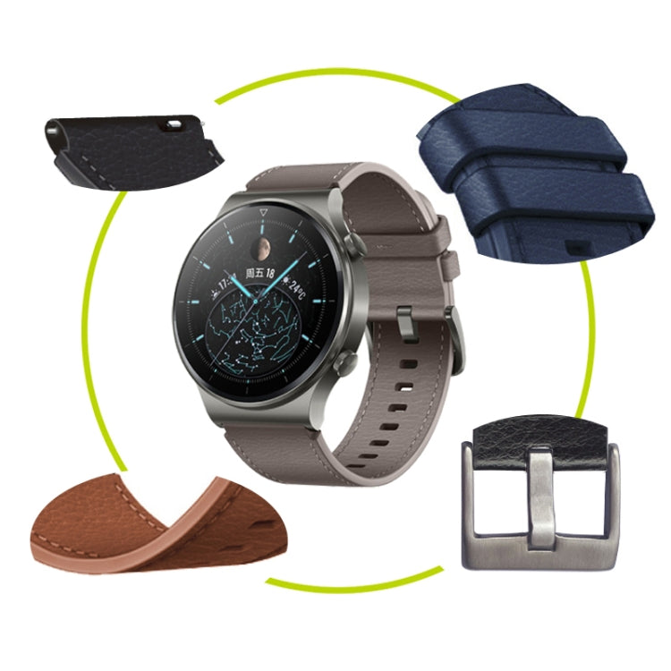 Bracelet de montre en cuir de remplacement, For Huawei Watch GT2 Pro