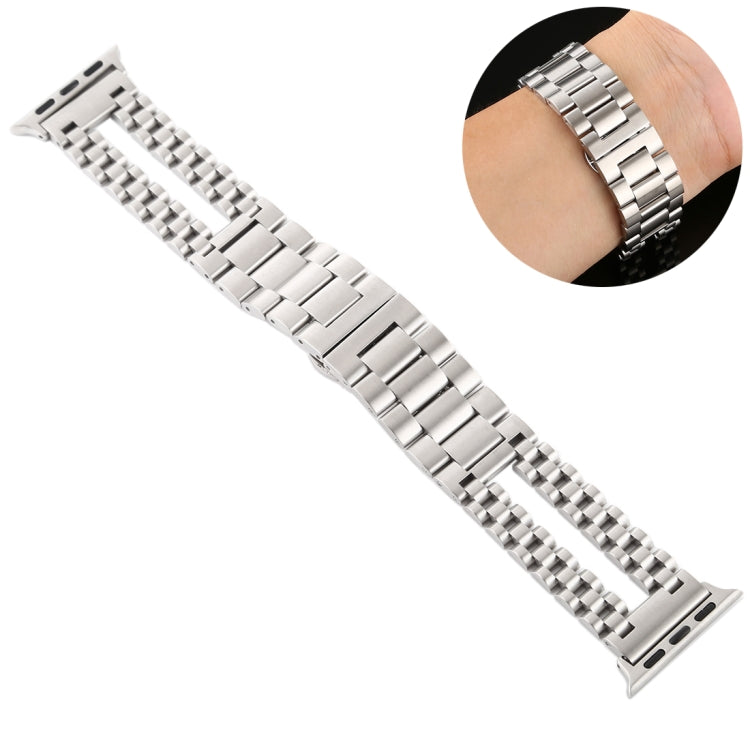 Bracelet de montre en acier inoxydable, For Apple Watch Series 7 41mm / 6 & SE & 5 & 4 40mm / 3 & 2 & 1 38mm, For Apple Watch Series 7 45mm / 6 & SE & 5 & 4 44mm / 3 & 2 & 1 42mm