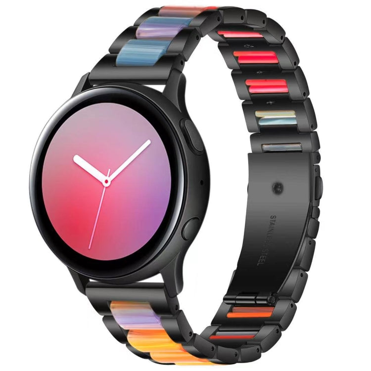 Bracelet de montre en acier + résine à trois perles, For Samsung Smart Watch 20mm, For Samsung Smart Watch 22mm