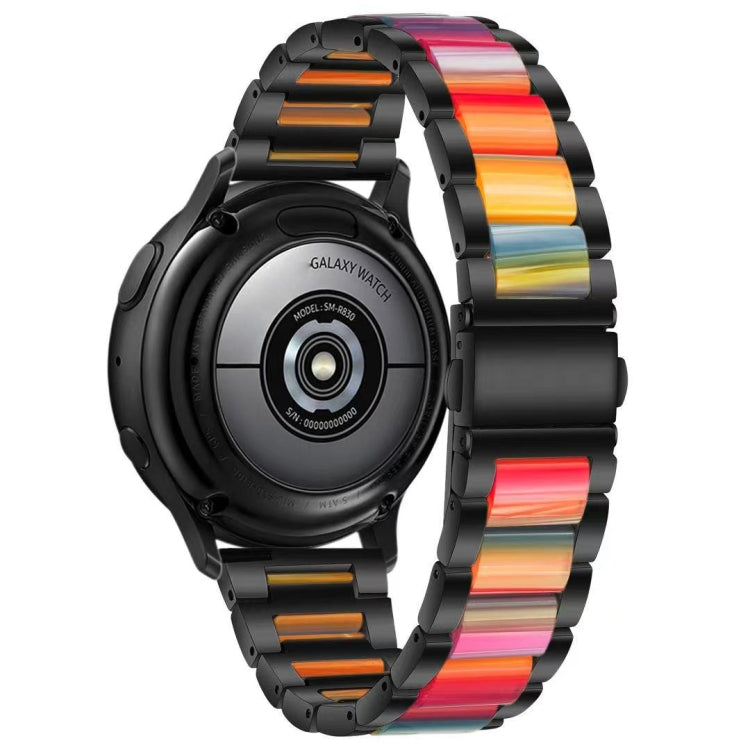 Bracelet de montre en acier + résine à trois perles, For Samsung Smart Watch 20mm, For Samsung Smart Watch 22mm