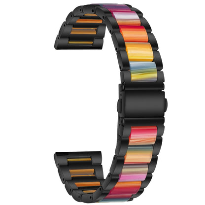 Bracelet de montre en acier + résine à trois perles, For Samsung Smart Watch 20mm, For Samsung Smart Watch 22mm