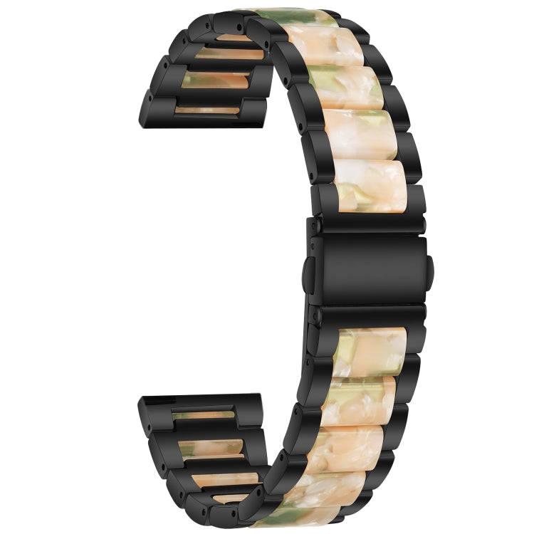 Bracelet de montre en acier + résine à trois perles, For Samsung Smart Watch 20mm, For Samsung Smart Watch 22mm