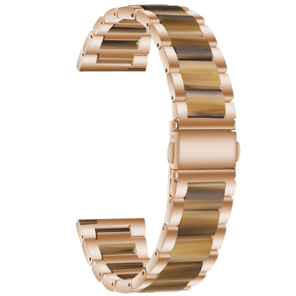 Bracelet de montre en acier + résine à trois perles, For Samsung Smart Watch 20mm, For Samsung Smart Watch 22mm