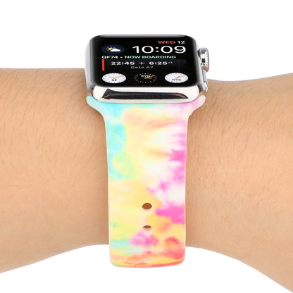 Bracelet de montre de remplacement à motif peint en silicone pour la série Apple Watch, 7 45mm / 6 & SE & 5 & 4 44mm / 3 & 2 & 1 42mm, 7 41mm / 6 & SE & 5 & 4 40mm / 3 & 2 & 1 38mm