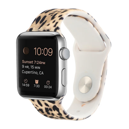 Bracelet de montre de remplacement à motif peint en silicone pour la série Apple Watch, 7 45mm / 6 & SE & 5 & 4 44mm / 3 & 2 & 1 42mm, 7 41mm / 6 & SE & 5 & 4 40mm / 3 & 2 & 1 38mm