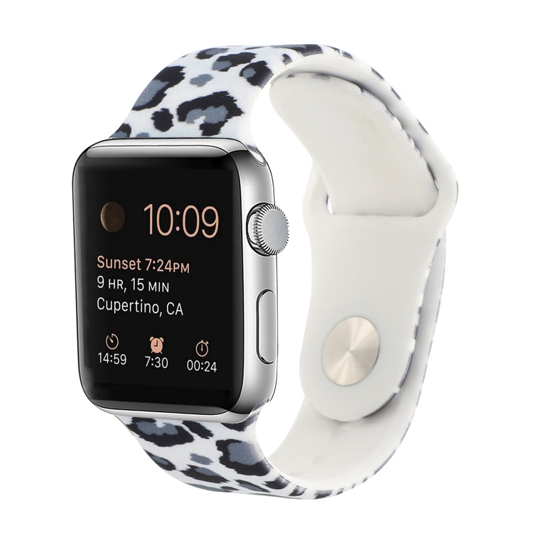 Bracelet de montre de remplacement à motif peint en silicone pour la série Apple Watch, 7 45mm / 6 & SE & 5 & 4 44mm / 3 & 2 & 1 42mm, 7 41mm / 6 & SE & 5 & 4 40mm / 3 & 2 & 1 38mm