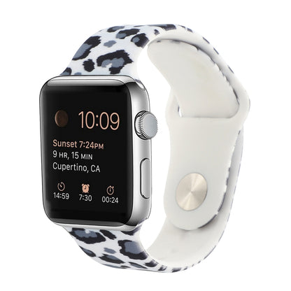 Bracelet de montre de remplacement à motif peint en silicone pour la série Apple Watch, 7 45mm / 6 & SE & 5 & 4 44mm / 3 & 2 & 1 42mm, 7 41mm / 6 & SE & 5 & 4 40mm / 3 & 2 & 1 38mm