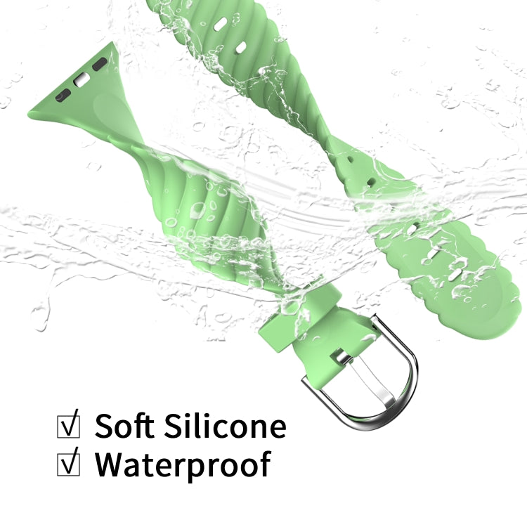 Bracelet de montre de remplacement en silicone Twist de couleur unie pour la série Apple Watch, 7 41mm / 6 & SE & 5 & 4 40mm / 3 & 2 & 1 38mm, 7 45mm / 6 & SE & 5 & 4 44mm / 3 & 2 & 1 42mm