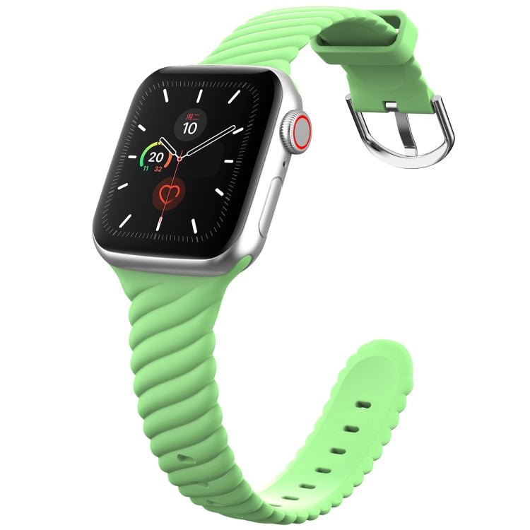 Bracelet de montre de remplacement en silicone Twist de couleur unie pour la série Apple Watch, 7 41mm / 6 & SE & 5 & 4 40mm / 3 & 2 & 1 38mm, 7 45mm / 6 & SE & 5 & 4 44mm / 3 & 2 & 1 42mm