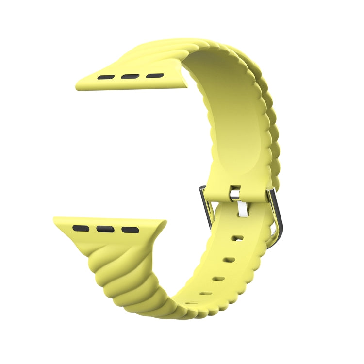 Bracelet de montre de remplacement en silicone Twist de couleur unie pour la série Apple Watch, 7 41mm / 6 & SE & 5 & 4 40mm / 3 & 2 & 1 38mm, 7 45mm / 6 & SE & 5 & 4 44mm / 3 & 2 & 1 42mm