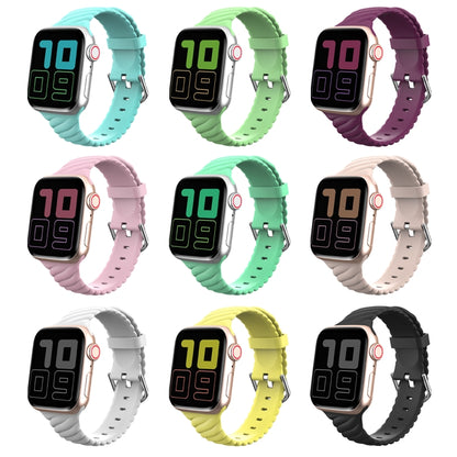 Bracelet de montre de remplacement en silicone Twist de couleur unie pour la série Apple Watch, 7 41mm / 6 & SE & 5 & 4 40mm / 3 & 2 & 1 38mm, 7 45mm / 6 & SE & 5 & 4 44mm / 3 & 2 & 1 42mm
