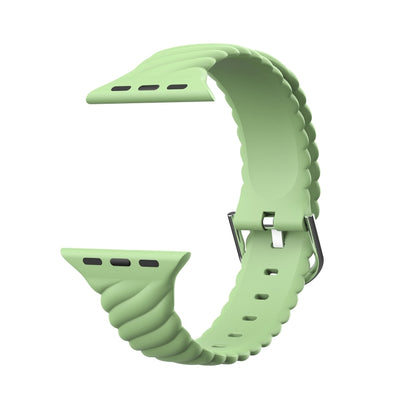 Bracelet de montre de remplacement en silicone Twist de couleur unie pour la série Apple Watch, 7 41mm / 6 & SE & 5 & 4 40mm / 3 & 2 & 1 38mm, 7 45mm / 6 & SE & 5 & 4 44mm / 3 & 2 & 1 42mm