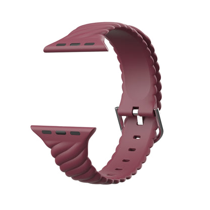 Bracelet de montre de remplacement en silicone Twist de couleur unie pour la série Apple Watch, 7 41mm / 6 & SE & 5 & 4 40mm / 3 & 2 & 1 38mm, 7 45mm / 6 & SE & 5 & 4 44mm / 3 & 2 & 1 42mm