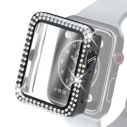 Étui de protection en diamant à double rangée PC pour galvanoplastie avec film en verre trempé pour la série Apple Watch, For Apple Watch Series 6 / 5 / 4 / Watch SE 40mm, For Apple Watch Series 6 / 5 / 4 / Watch SE 44mm