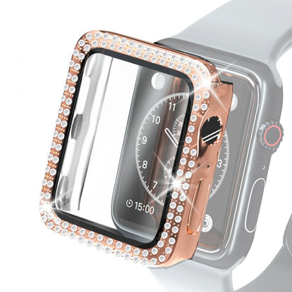 Étui de protection en diamant à double rangée PC pour galvanoplastie avec film en verre trempé pour la série Apple Watch, 3 & 2 & 1 38mm, 3 & 2 & 1 42mm