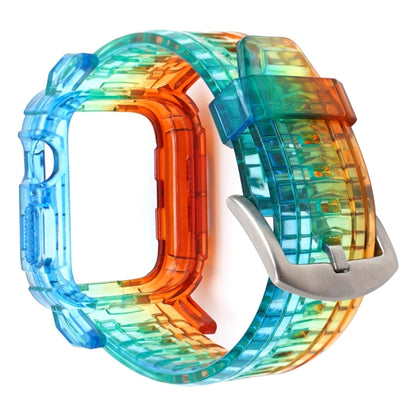 Bracelet intégré en TPU dégradé pour Apple Watch Series 6 & SE & 5 & 4 44mm / 3 & 2 & 1 42mm, For Apple Watch Series 9 / 8 / 7 45mm / 6 / 5 / 4 / Watch SE 44mm / Watch 42mm