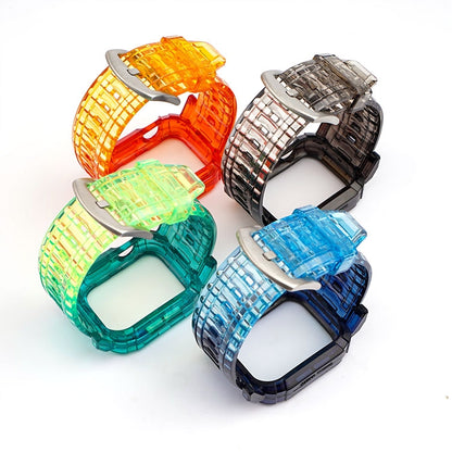 Bracelet intégré en TPU dégradé pour Apple Watch Series 6 & SE & 5 & 4 44mm / 3 & 2 & 1 42mm, For Apple Watch Series 9 / 8 / 7 45mm / 6 / 5 / 4 / Watch SE 44mm / Watch 42mm