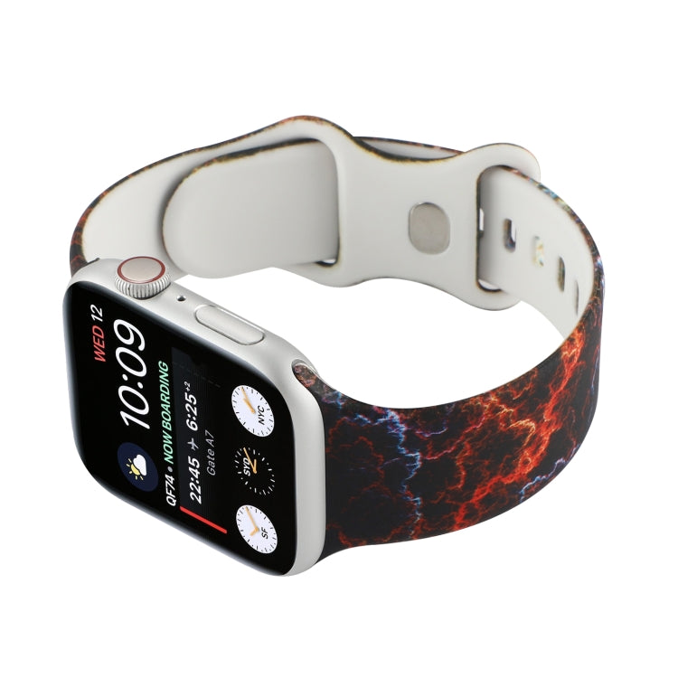 Bracelet de montre de remplacement imprimé à 8 boucles pour la série Apple Watch, 7 45mm / 6 & SE & 5 & 4 44mm / 3 & 2 & 1 42mm, 7 41mm / 6 & SE & 5 & 4 40mm / 3 & 2 & 1 38mm