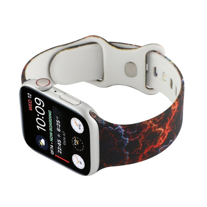 Bracelet de montre de remplacement imprimé à 8 boucles pour la série Apple Watch, 7 45mm / 6 & SE & 5 & 4 44mm / 3 & 2 & 1 42mm, 7 41mm / 6 & SE & 5 & 4 40mm / 3 & 2 & 1 38mm