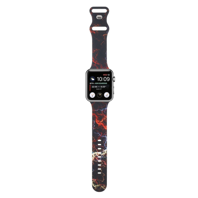 Bracelet de montre de remplacement imprimé à 8 boucles pour la série Apple Watch, 7 45mm / 6 & SE & 5 & 4 44mm / 3 & 2 & 1 42mm, 7 41mm / 6 & SE & 5 & 4 40mm / 3 & 2 & 1 38mm